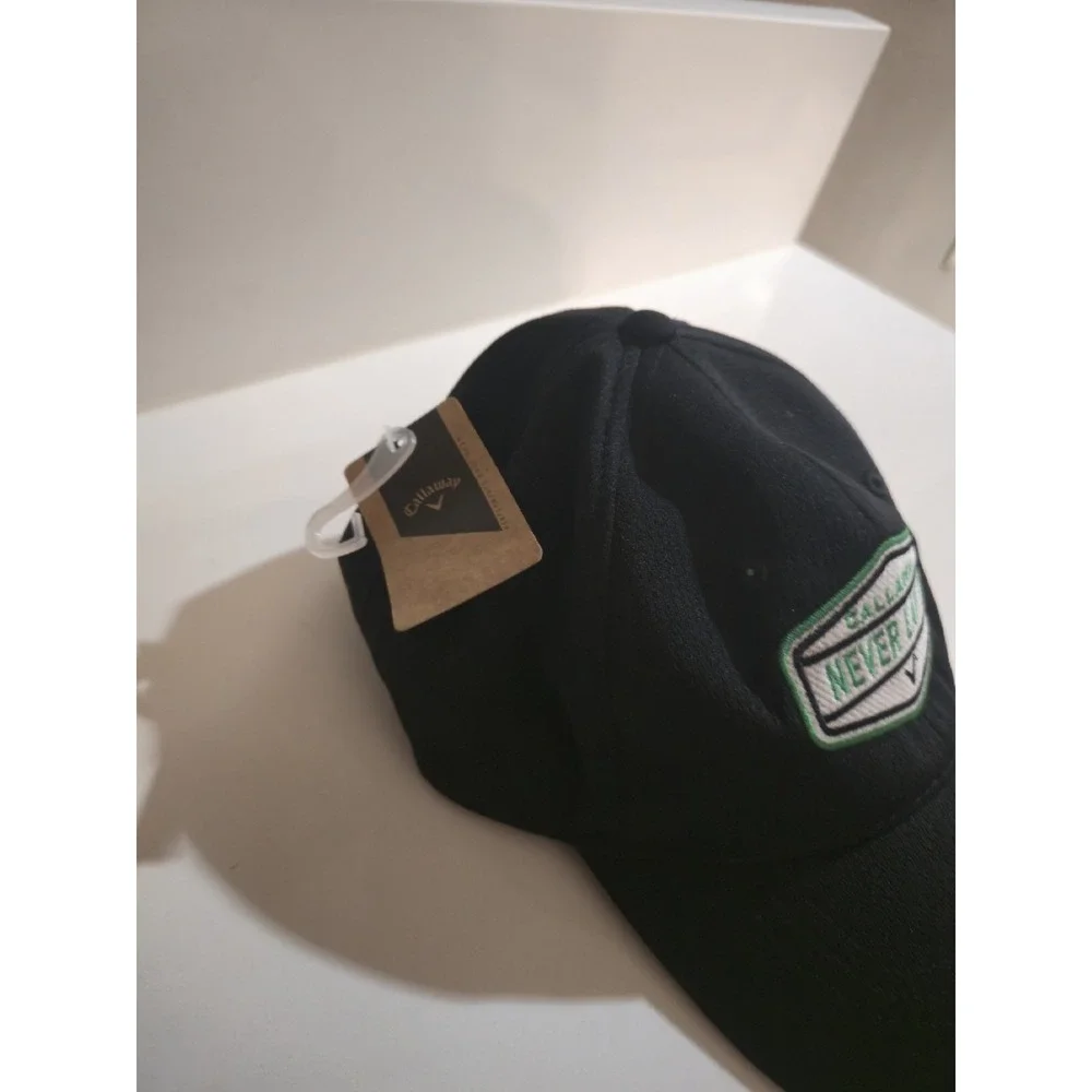 NEW WITH TAG CALLAWAY 'Never Lay Up' Strap Back Golf Hat Black